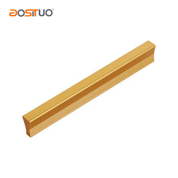 Aluminum golden handle for kitchen cabinets gold or black finish customized length AST-2020